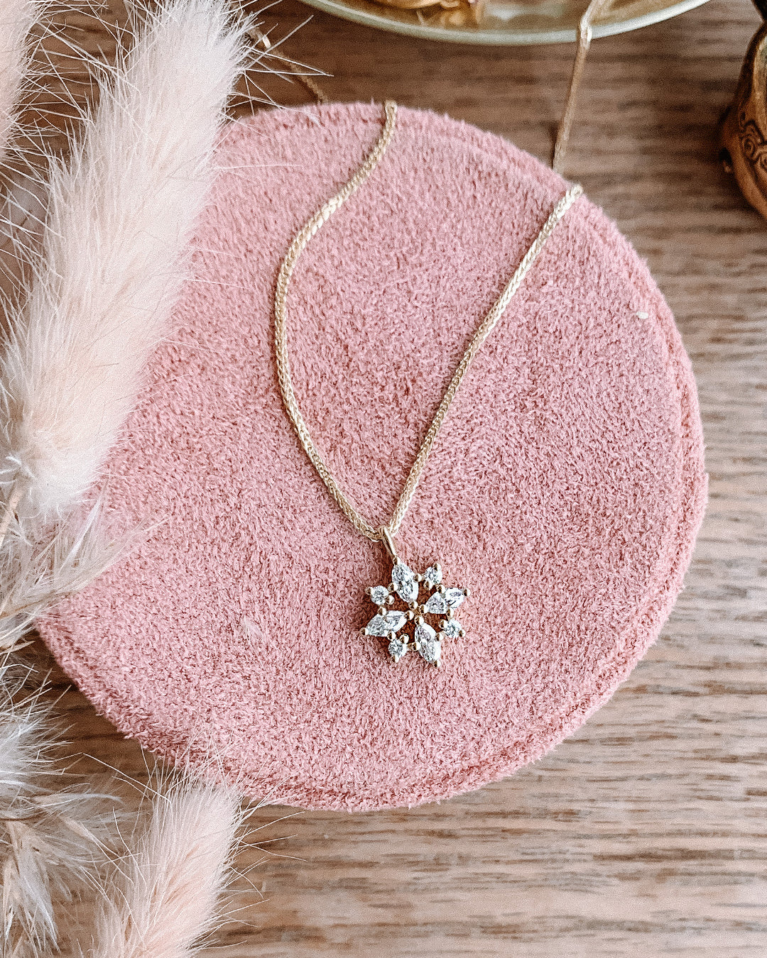 Diamond Snowflake Necklace with Natural Diamonds