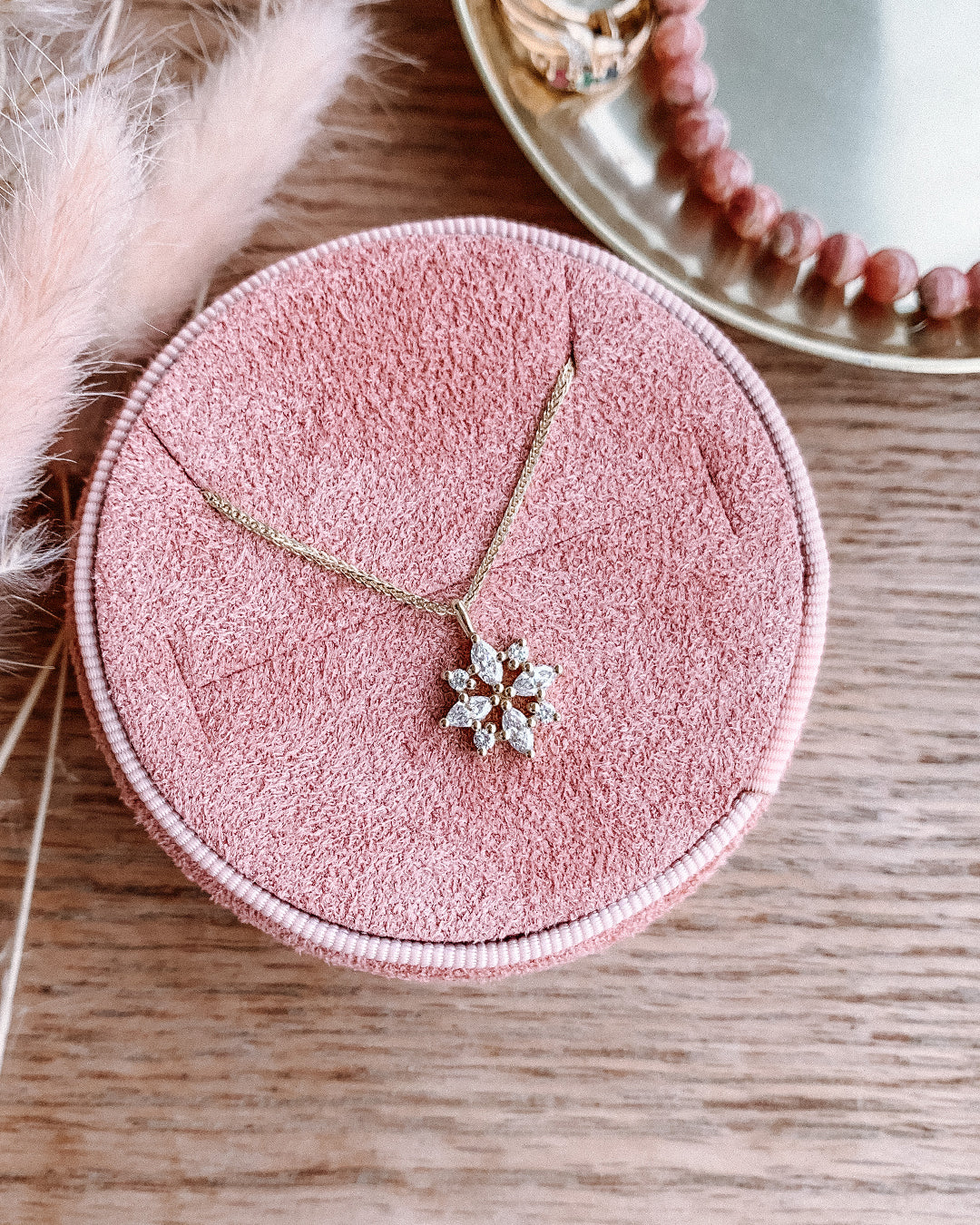 Diamond Snowflake Necklace with Natural Diamonds