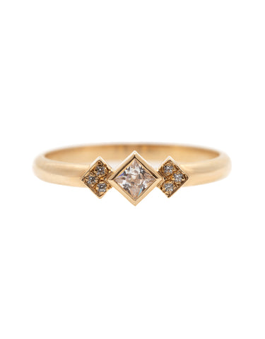 Pear Angel Diamond Ring with a Pear Cut Diamond
