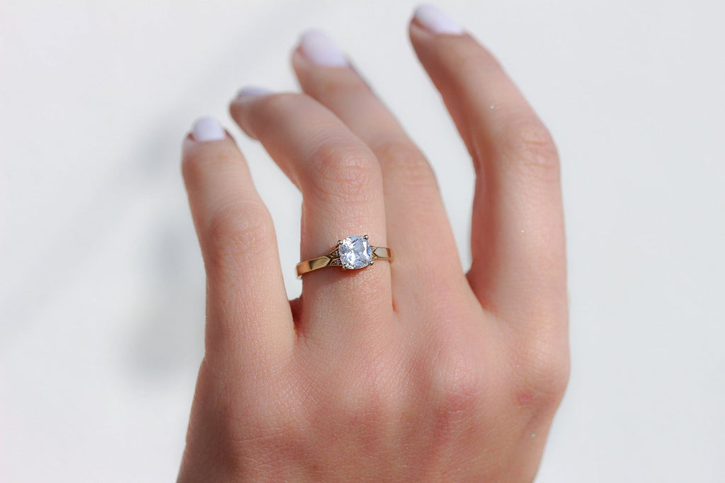 Merlin Engagement Ring with a Natural Cushion Cut Diamond – TOR