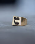 Hebrew Letter MEM Signet Ring טבעת חותם האות מ"ם