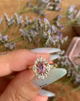 Purple Haze Diamond Ring with an Oval Cut Amethyst