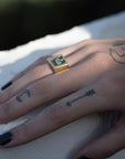 Hebrew Letter TET Signet Ring  טבעת חותם האות טי"ת