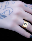 Hebrew Letter LAMED Signet Ring טבעת חותם האות למ"ד