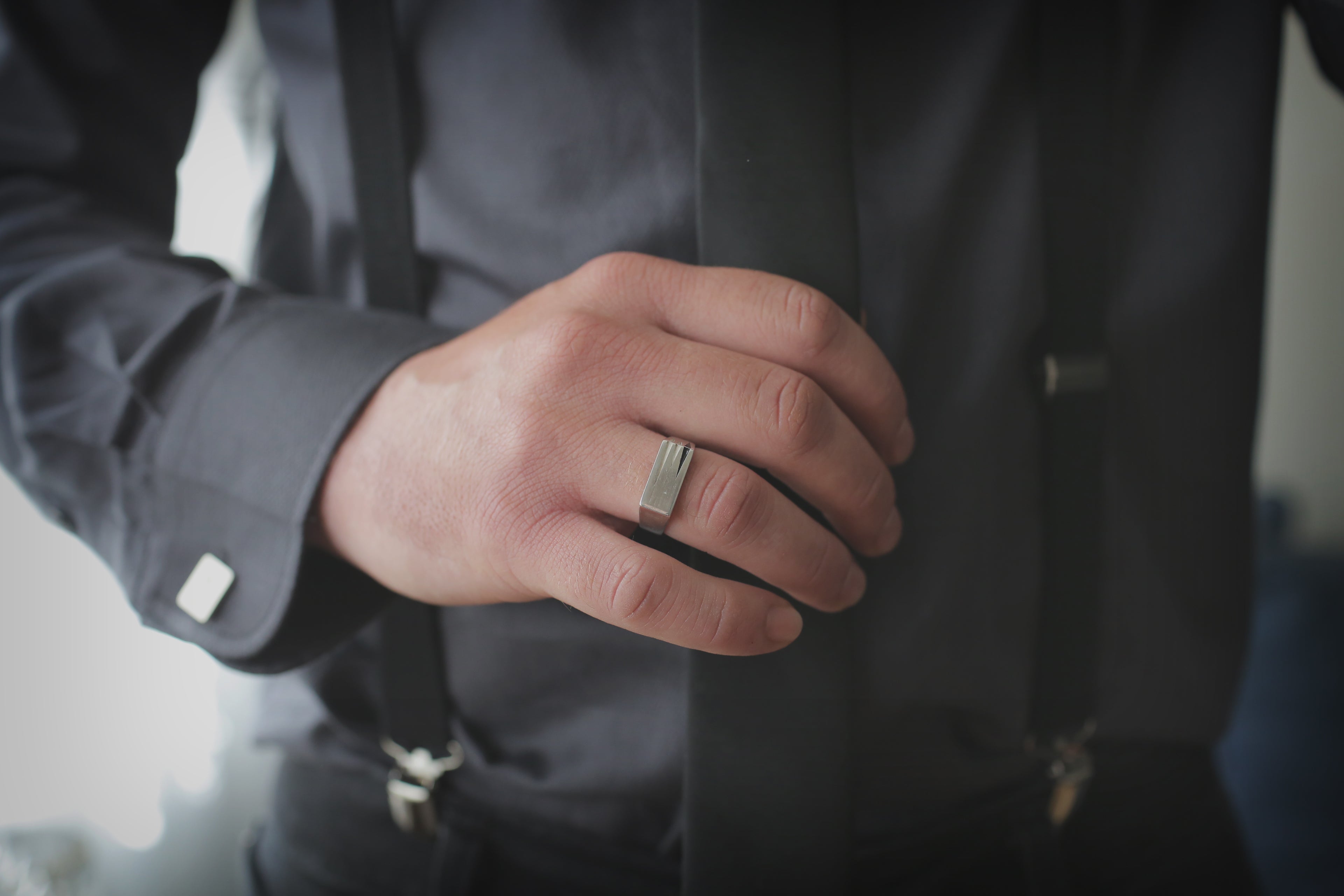 Spike Ring with Black Enamel