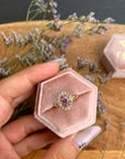 Purple Haze Diamond Ring with an Oval Cut Amethyst