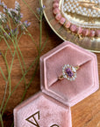 Purple Haze Diamond Ring with an Oval Cut Amethyst