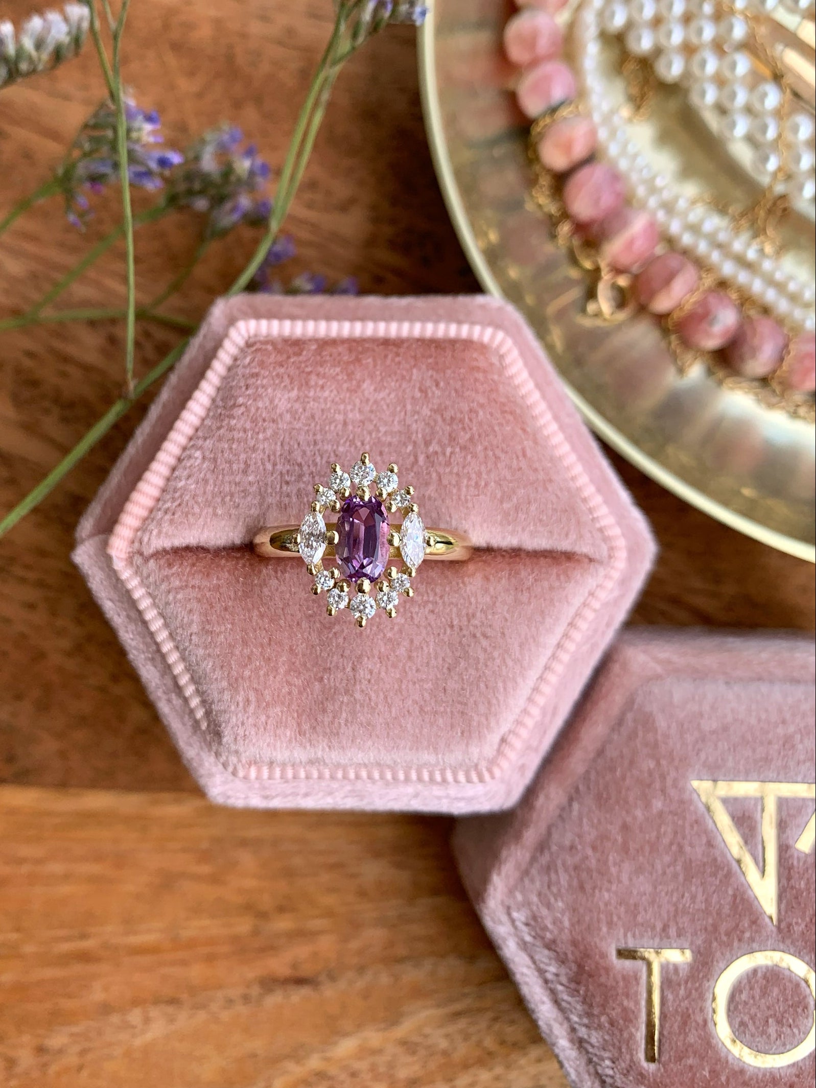Purple Haze Diamond Ring with an Oval Cut Amethyst – TOR