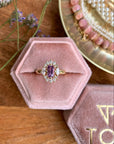 Purple Haze Diamond Ring with an Oval Cut Amethyst