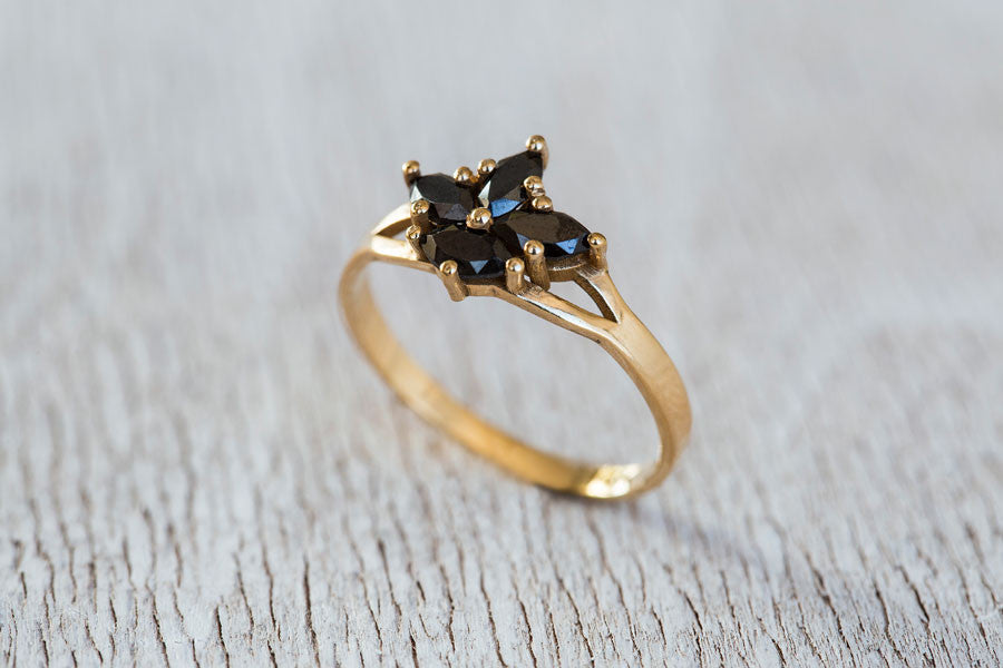 Black Iris Ring-Diamond Ring, Engagement Ring-TOR Pure Jewelry