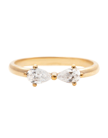 Star Dust Kite Shaped Ring with Lab Grown Diamonds