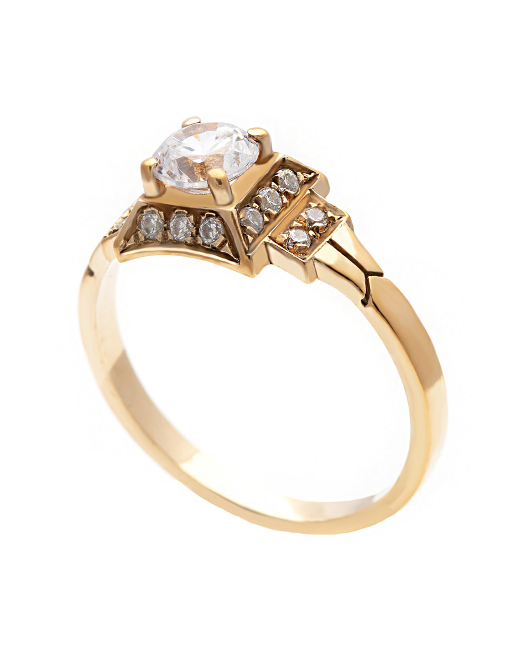 Sublime Diamond Ring with a Round Cut Lab Grown Diamond and Halo