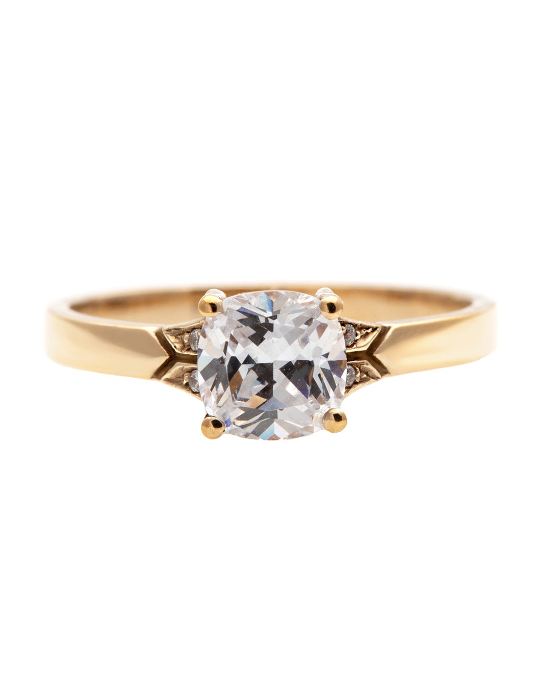 Merlin Diamond Ring with a Cushion Cut Diamond