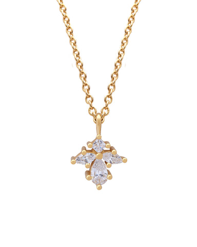 Grace Kite Shaped Gold Pendent with a Tiny Diamond