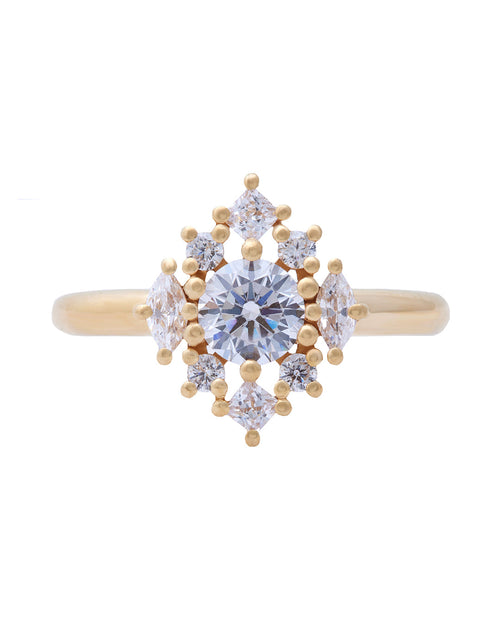 Rose Diamond Cluster Ring with Natural Diamonds