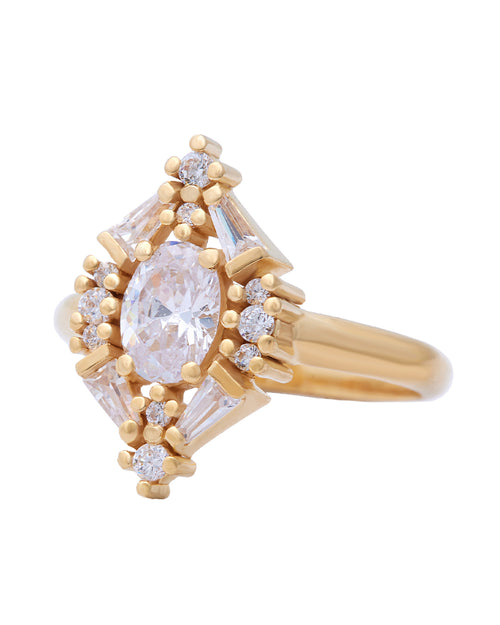 Beatrice Diamond Cluster Ring with Lab Grown Diamonds and Natural Diamonds