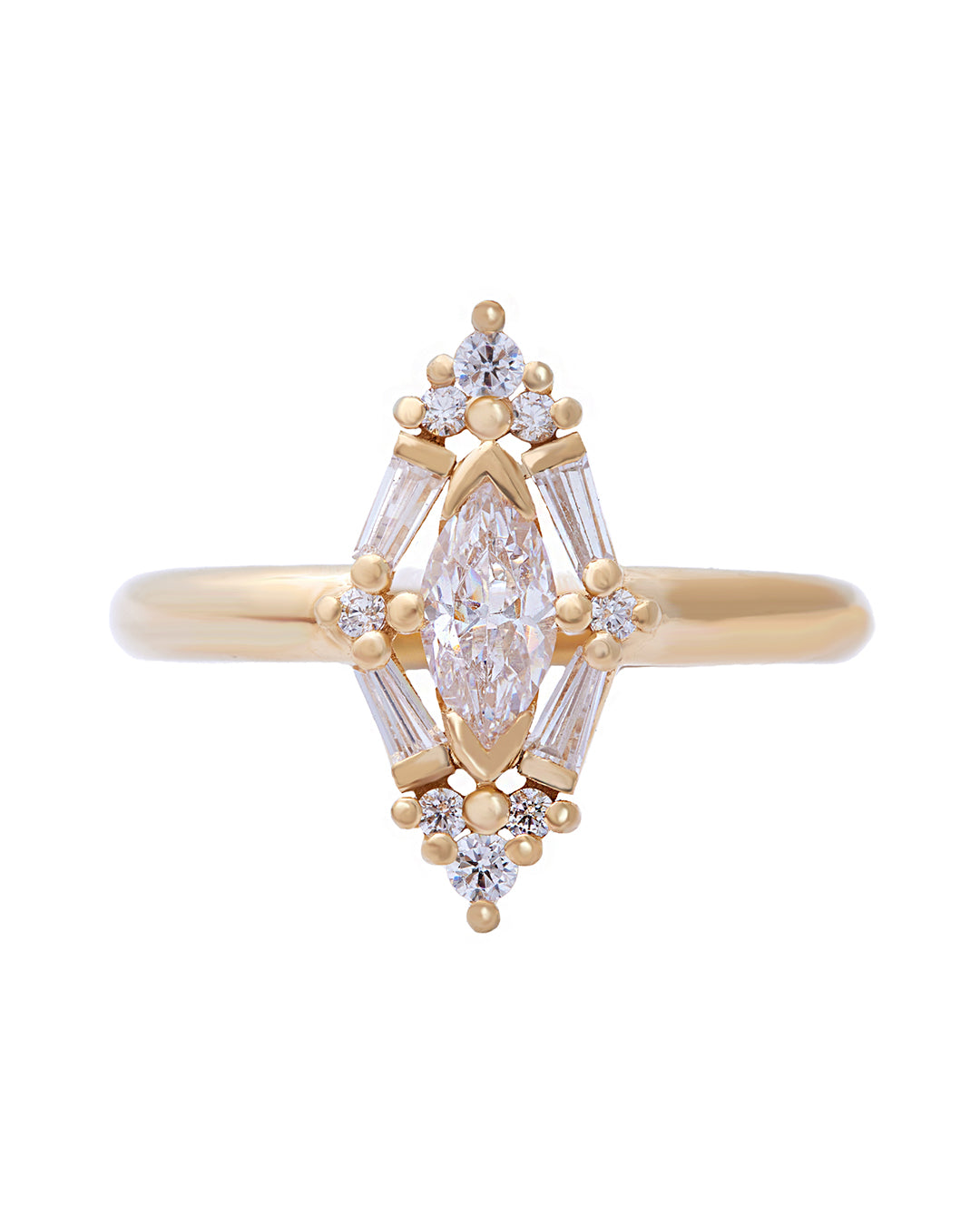 Evelyn Diamond Cluster Ring with Natural Diamonds