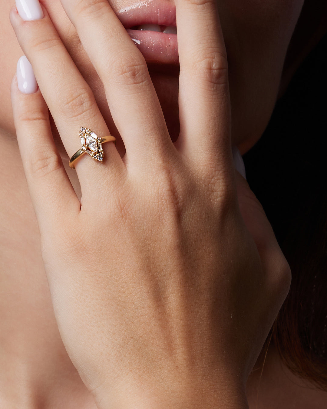 Evelyn Diamond Cluster Ring with Lab Grown Diamonds and Natural Diamonds