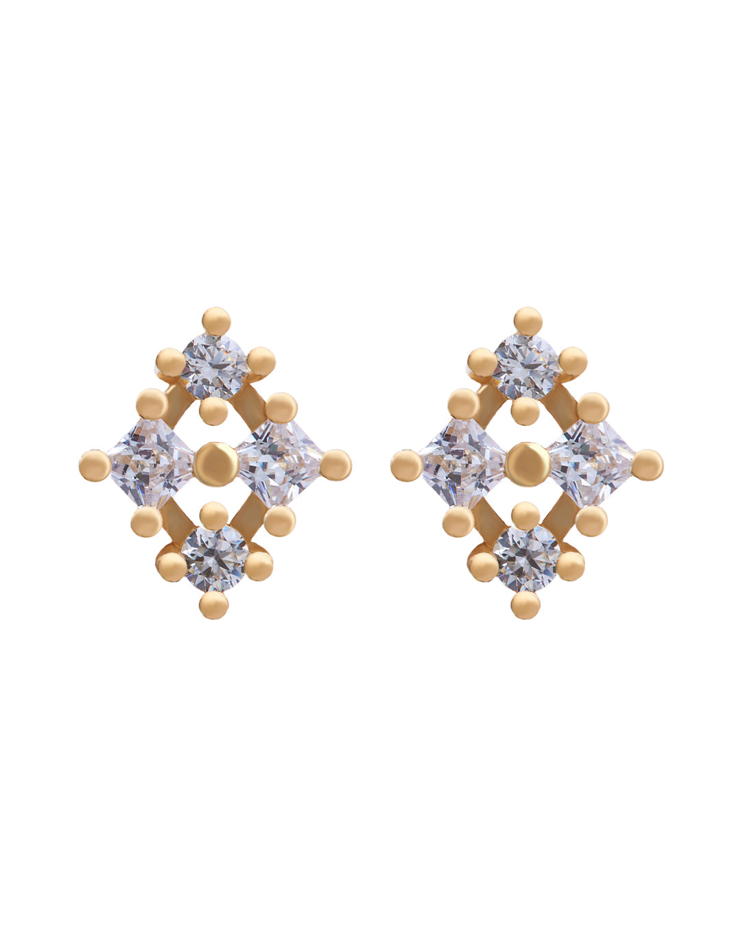 Florence Diamond Cluster Earrings with Natural Diamonds