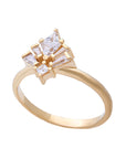 Audrey Diamond Cluster Ring with Tapered Baguette Natural Diamonds