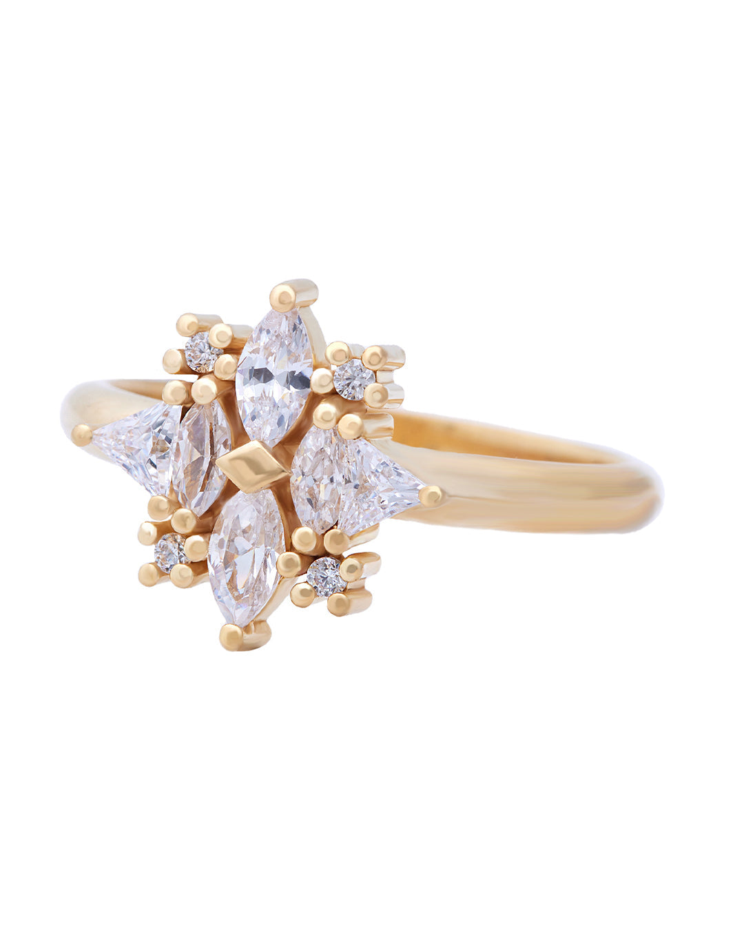 Dorothy Diamond Cluster Ring with Natural Diamonds