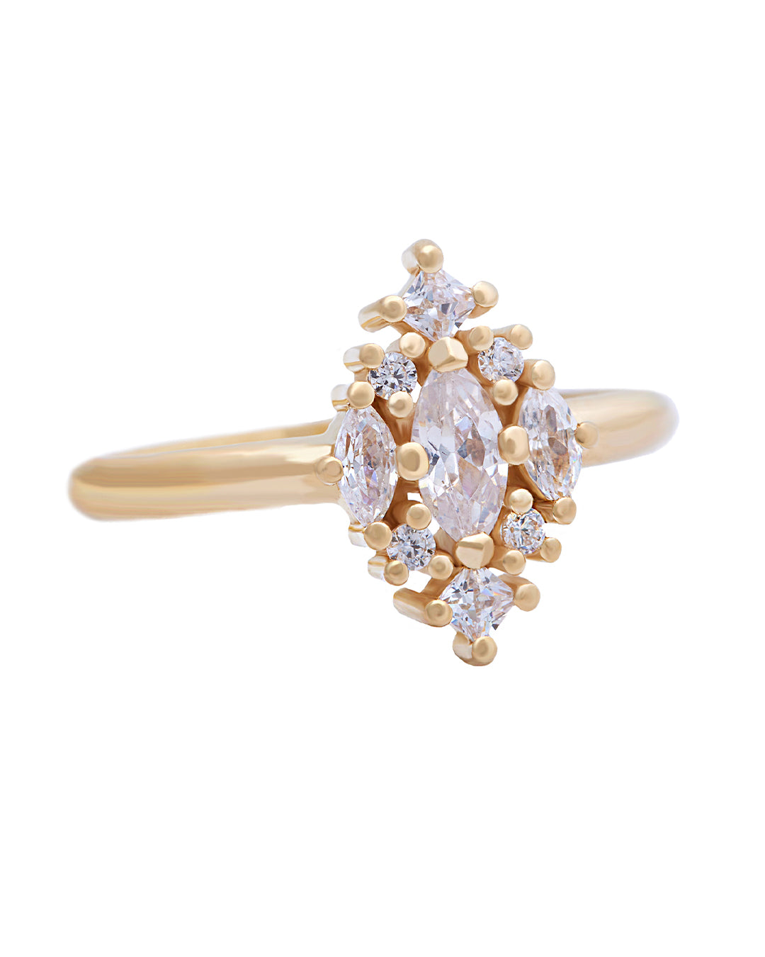 Anna Diamond Cluster Ring with Lab Grown and Natural Diamonds