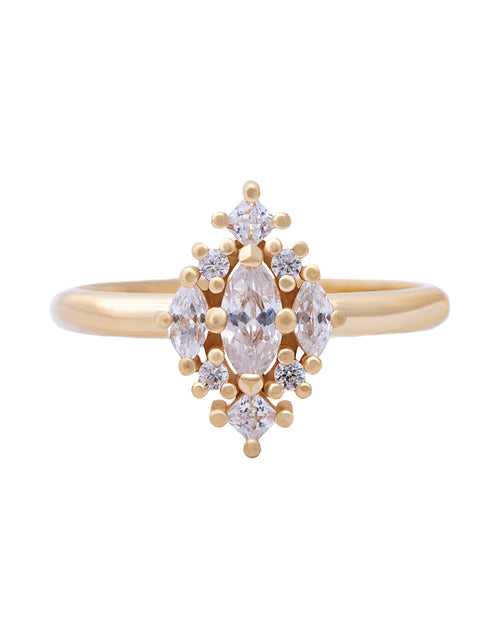 Anna Diamond Cluster Ring with Lab Grown and Natural Diamonds