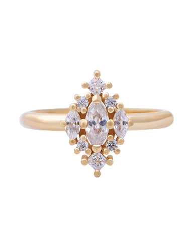 Golden Brown Diamond Ring with an Oval Cut Diamond