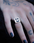 Hebrew Letter TET Signet Ring  טבעת חותם האות טי"ת
