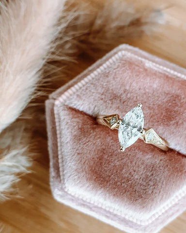 Wizard Bow Tie Ring with Two Pear Cut Lab Grown Diamonds