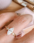 Marquise Cut Diamond Engagement Ring with Lab Grown Diamonds