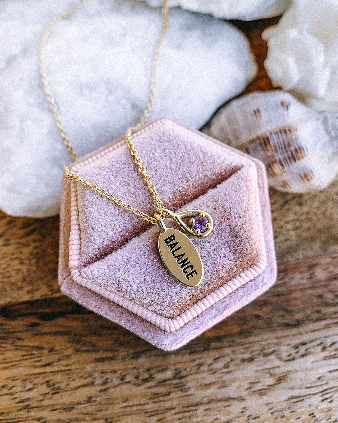 Balance Necklace with Purple Amethyst