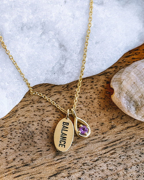 Balance Necklace with Purple Amethyst