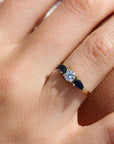 Blues Sapphire and Diamond Ring