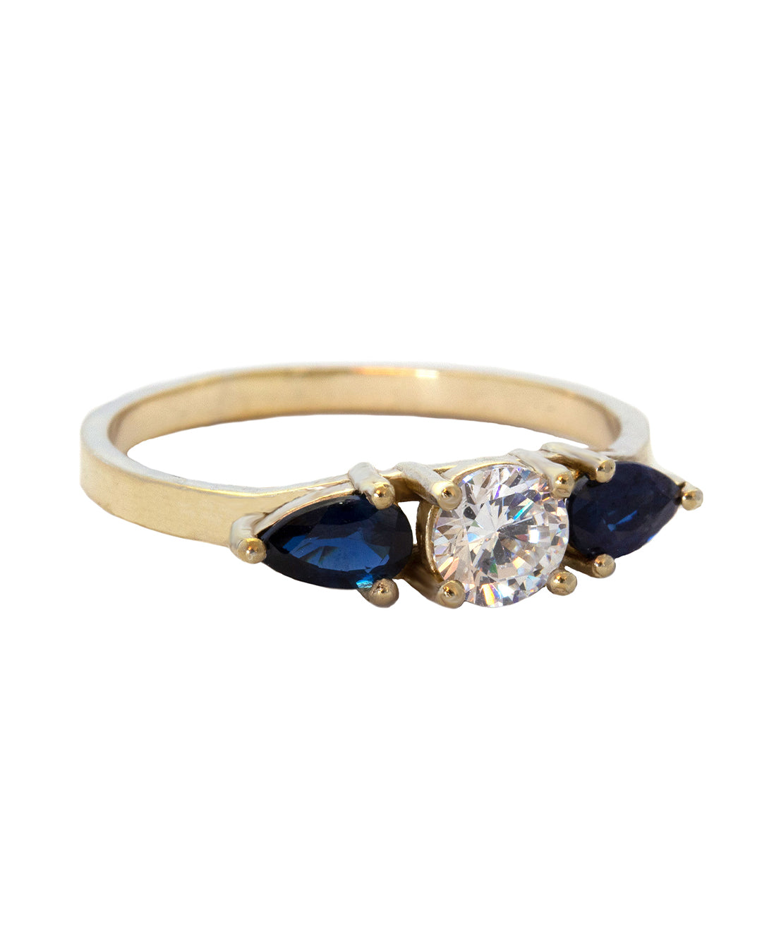 Blues Sapphire and Diamond Ring