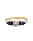Blues Sapphire and Diamond Ring with a Lab Grown Diamond