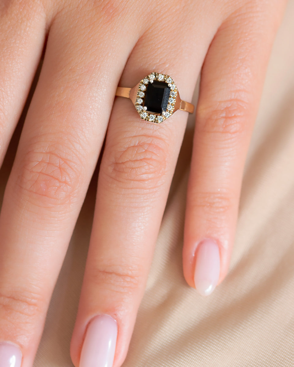 Black Widow Sapphire and Diamond Ring