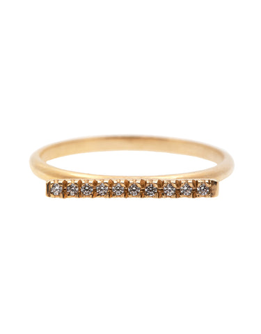 Rectangle Diamond Ring with a Baguette Cut Diamond
