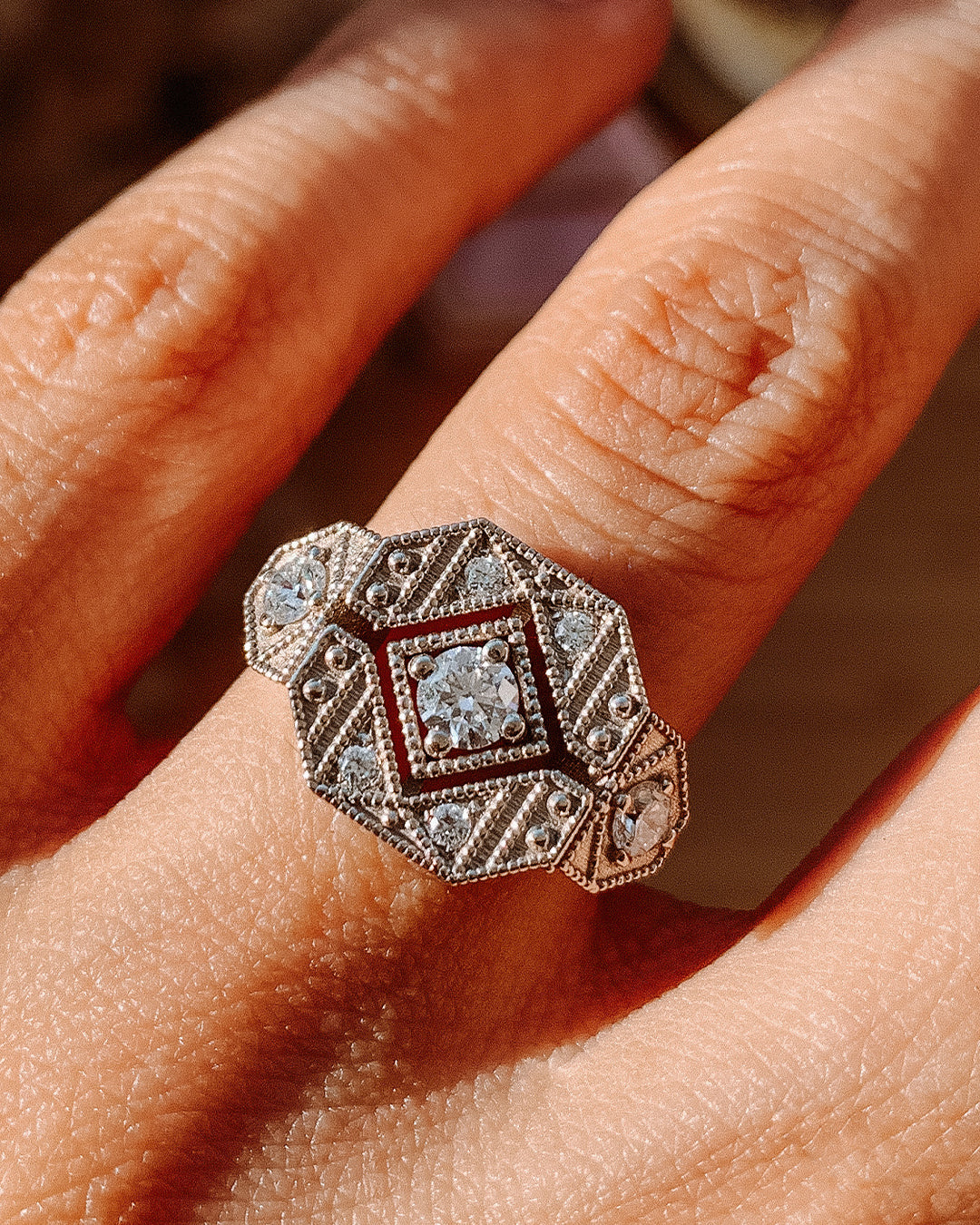 Lior XL 1920&#39;s Diamond Ring with Lab Grown Diamonds