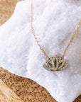 Lotus Shaped Delicate Buddhist Diamond Necklace