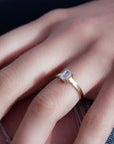 Mering Ring with an Emerald Cut Diamond