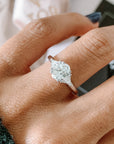 Niva Diamond Ring with Oval Cut and Triangle Cut Diamonds