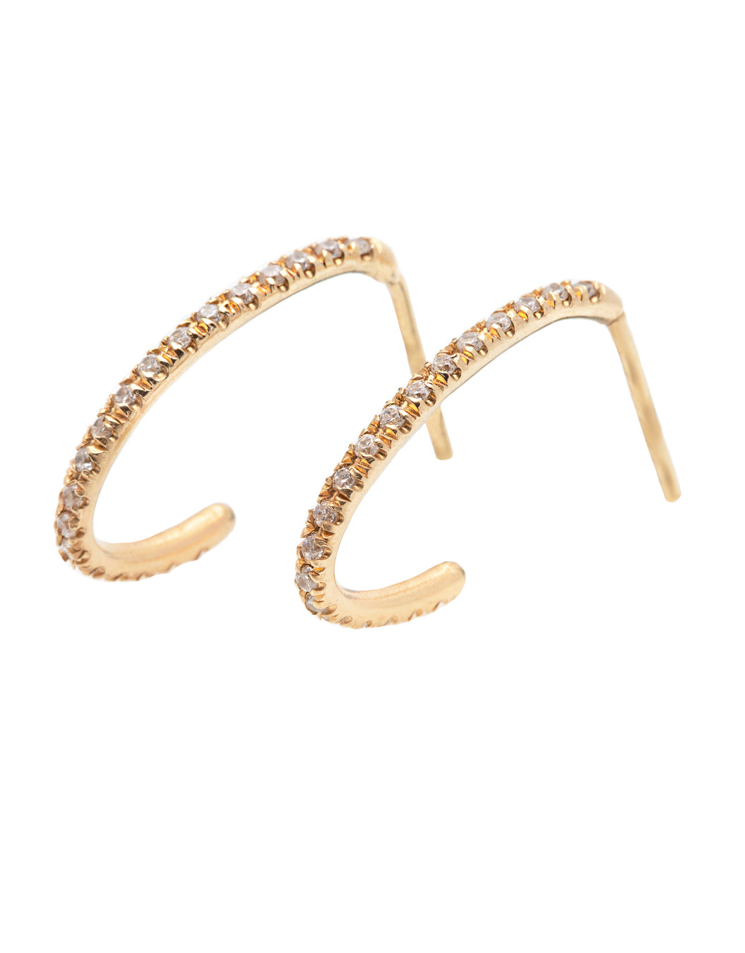 Oval Hoop Diamond Earrings