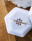 Snowflake Ring with Purple and Pink Sapphire Stones