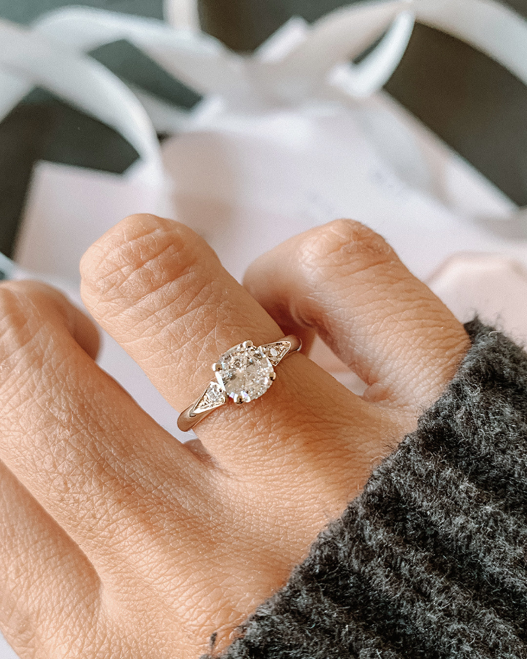 Sivan Engagement Ring with High Quality Cushion Cut Diamond