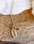 Strength Necklace with Pink Garnet