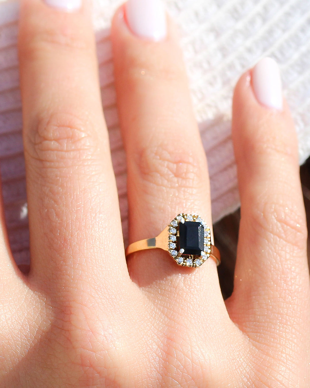 Black Widow Sapphire and Diamond Ring