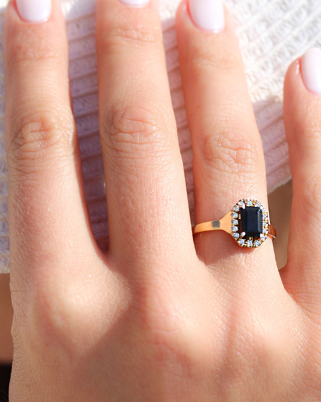 Black Widow Sapphire and Diamond Ring